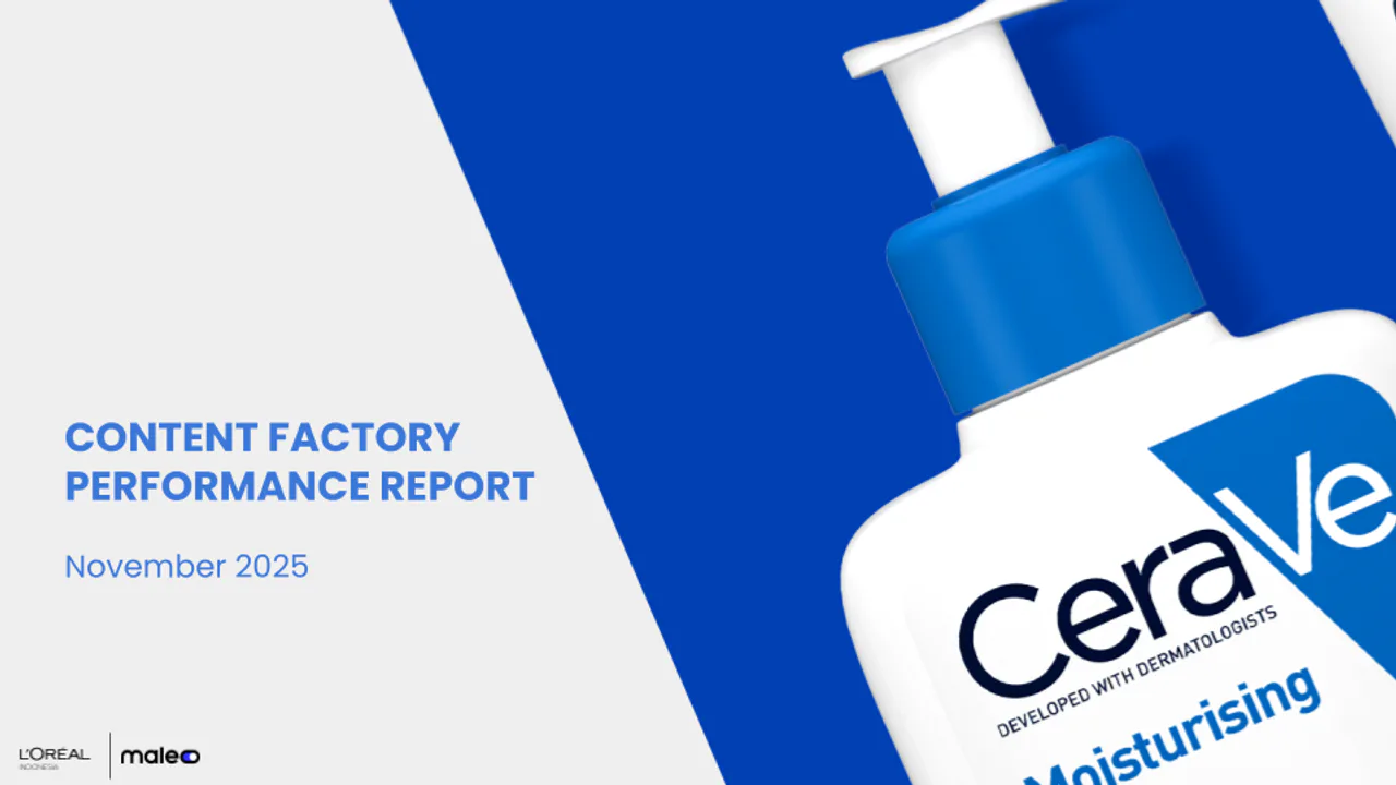 Blue and white cover of the CeraVe November 2025 content factory report