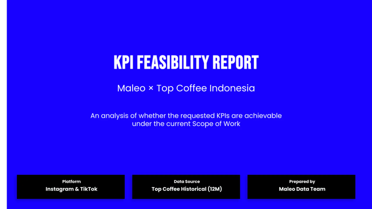 Blue cover of the Top Coffee KPI feasibility report